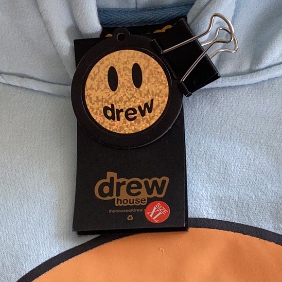Drew House mascot oversized hoodie 
pacific blue, size XL, NWT removed has Flaw - Picture 8 of 15
